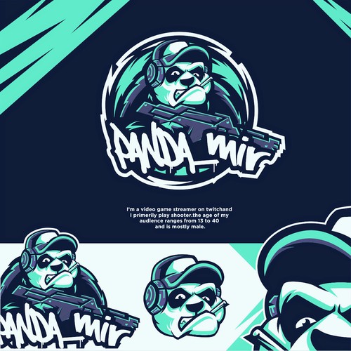 Charcoal design with the title 'Panda mir'