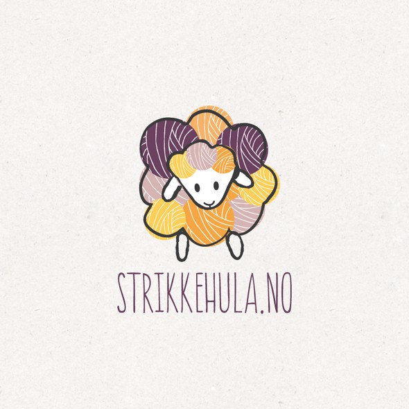 Sheep design with the title 'Knitting webshop logo'