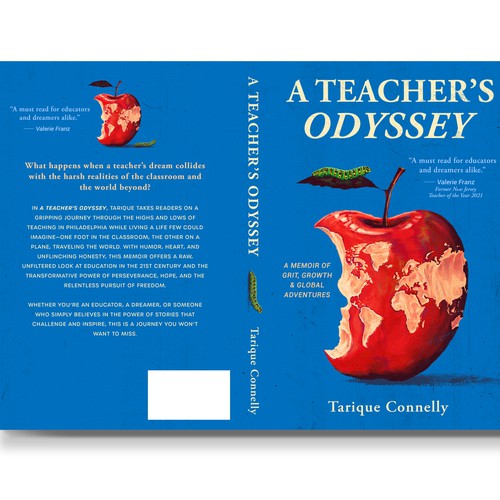 Conceptual design with the title 'Book Cover for "A Teacher's Odyssey"'