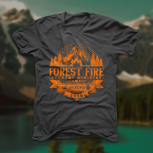 Camp t-shirt with the title 'Outdoor Forest Fire Student Ministry T-shirt I'