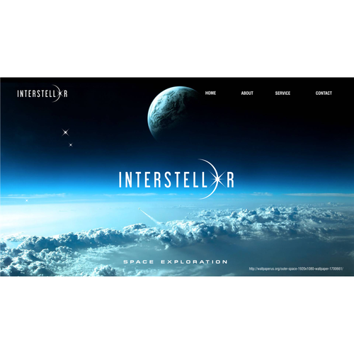 Galaxy design with the title 'Create a cutting edge technology logo for Interstellar'