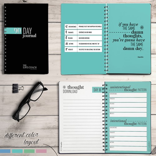 Notebook design with the title 'Motivational journal'