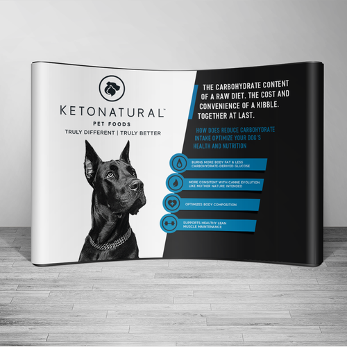 Backdrop design with the title 'Bold Concept for Dog Food Backdrop'