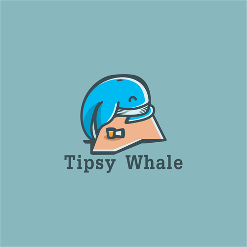 Whale design with the title 'New beer/booze clothing line! Tipsy Whale!'