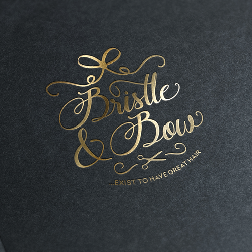 Ribbon design with the title 'Logo for Bristle & Bow'