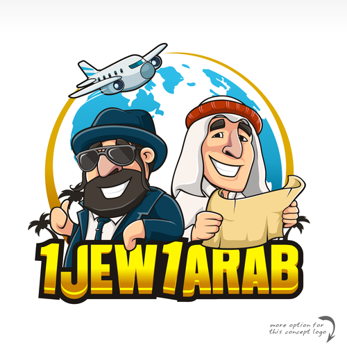 Tourism logo with the title 'Jews n Arab tour travel'