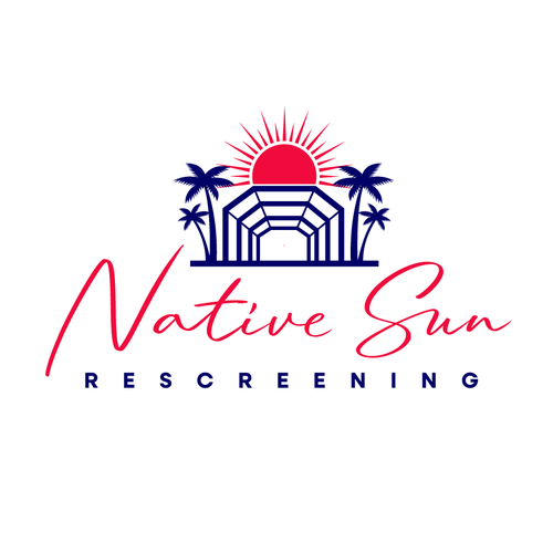 Florida logo with the title 'Logo for a pool cage rescreening company'