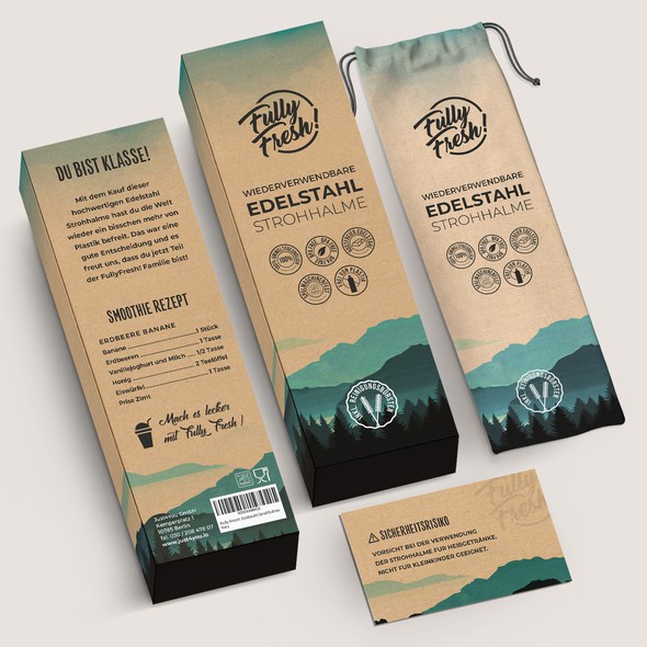 Trendy packaging with the title 'package and Logo design'