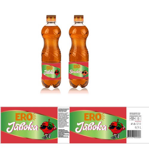 Juice label with the title 'Label design for juice bottle'