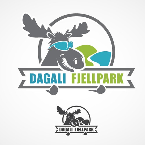 Moose logo with the title 'Logo design for mountain activity centre'