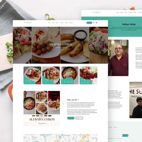 Mediterranean design with the title 'Alibaba Gyro : Square Online Store'