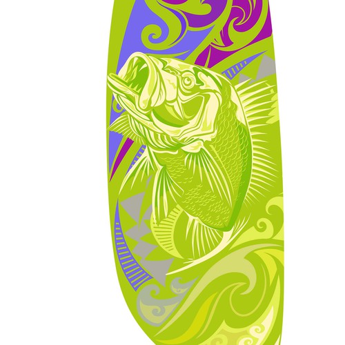 Paddle board design with the title 'padleboard design by darajatiart'