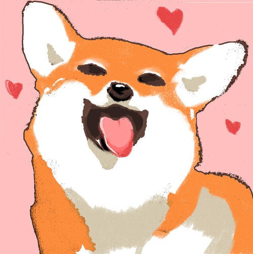 Cute animal artwork with the title 'corgi illustration'