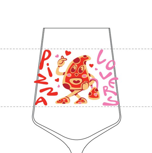 Love artwork with the title 'Pizza lovers illustration'