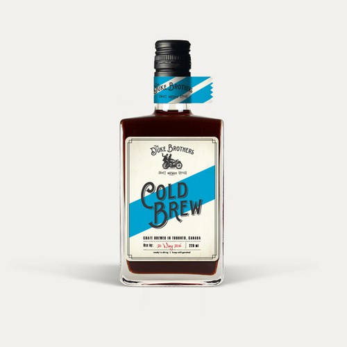 Retro label with the title 'cold brew label'