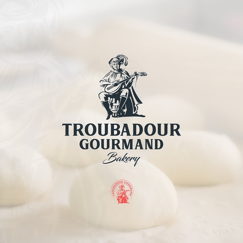 Music logo with the title 'Troubadour'