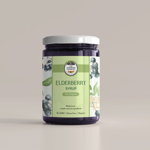 Syrup design with the title 'Packaging for Elderberry Syrup'