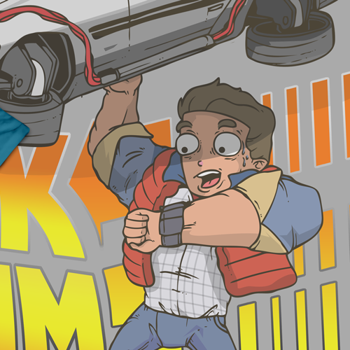 Fitness t-shirt with the title 'Create A Unique Take On "Back To The Future" for Clothing'