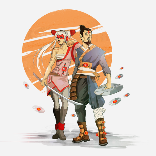 Sun design with the title 'Sonic Samurai'