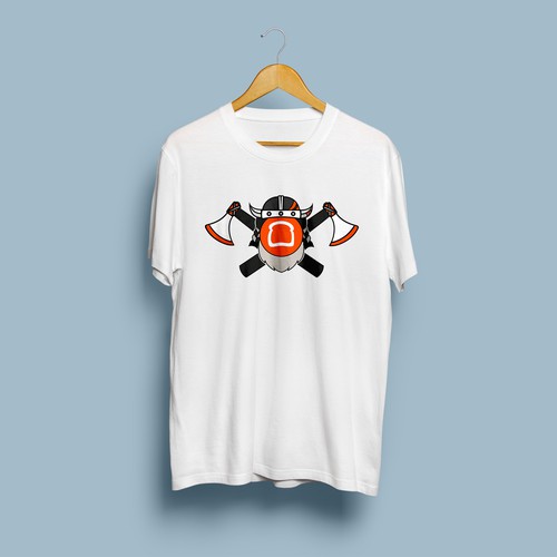 Orange t-shirt with the title 'Viking logo for Sales Team T-Shirts'
