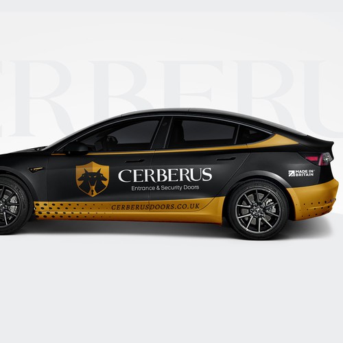 Tesla design with the title 'Tesla wrap design'