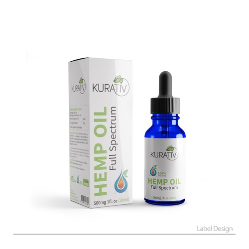 Hemp oil packaging with the title 'Bottle Label '