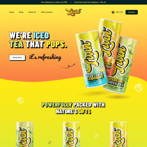 Health website with the title 'Ice Tea Shopify Website'
