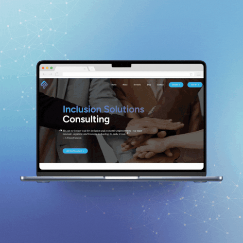 Dynamic design with the title 'Website Design for Inclusion Solutions Inc'
