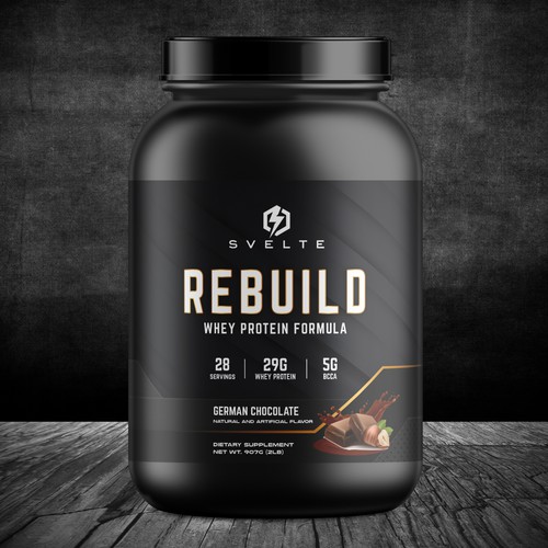 Protein label with the title 'REBUILD WHEY '