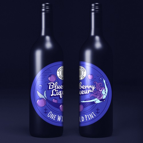 Purple label with the title 'Concept for liqueur label'