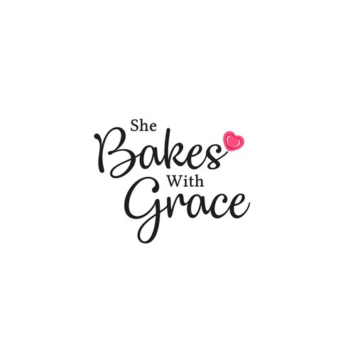 Cake logo with the title 'She Bakes With Grace'