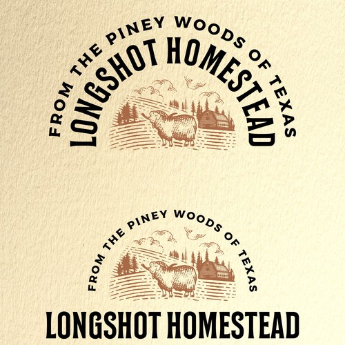 Pine tree logo with the title 'Logo design for Longshot'