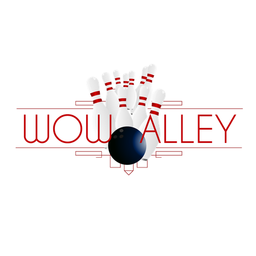 Bowling logo with the title 'Wow Alley'
