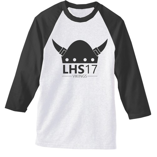 Viking t-shirt with the title 'Design a slick raglan for the LHS Class of 2017'