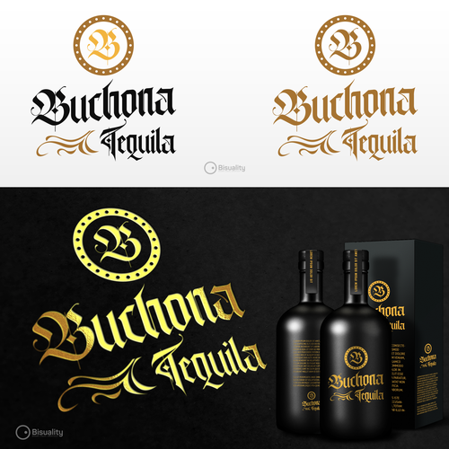 Moonshine logo with the title 'Buchona Tequila'