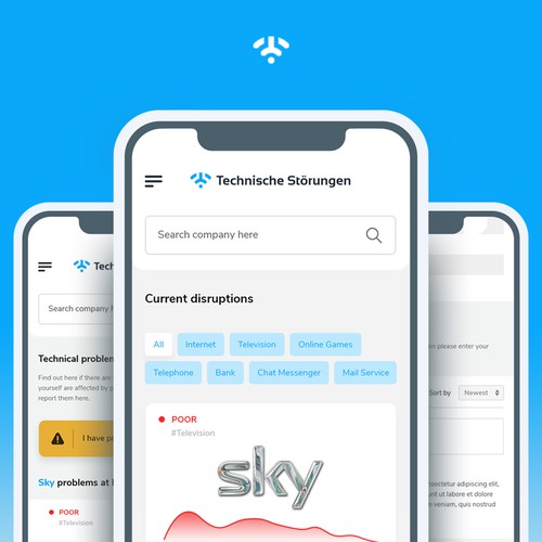 Mobile website with the title 'Malfunction Report Website in Mobile version'