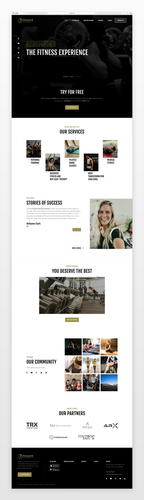 Gym website with the title 'Fitness Studio / Web Design Concept 2'