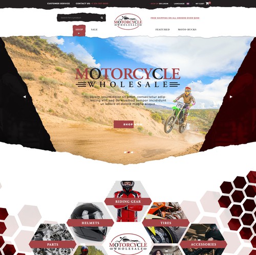 Bike website with the title 'Motorcycle Wholesale'