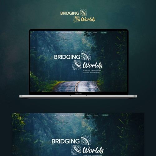 Natural website with the title 'A free-flowing, organic site for spiritual growth via shamanism'