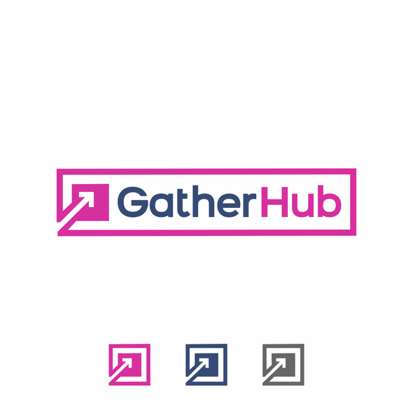 Hub design with the title 'Logo Design For GatherHub'