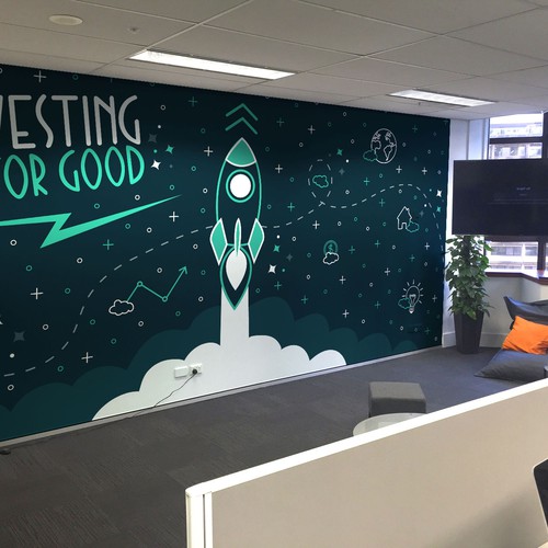 Mural artwork with the title 'Wall mural Illustration '