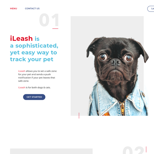 Tracker design with the title 'Web page design for animal tracking company'