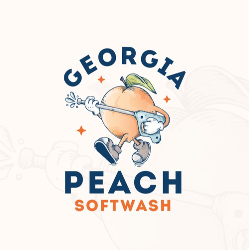 Peach design with the title 'Peach Softwash: Vintage Retro Charm'