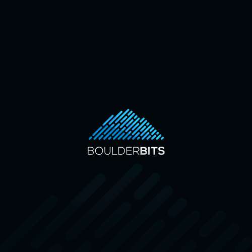 Monochromatic logo with the title 'Innovative logo for BOULDER BITS'