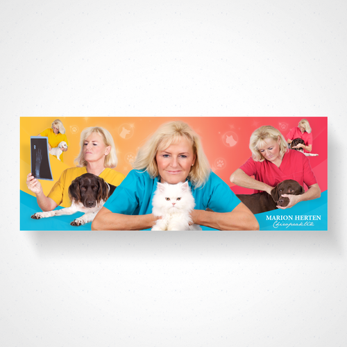 Paw design with the title 'Facebook cover for veterinarian'