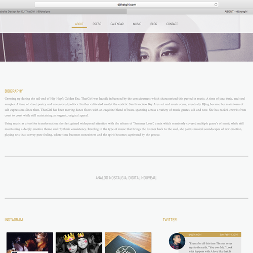 Music website with the title 'Jimdo Website'