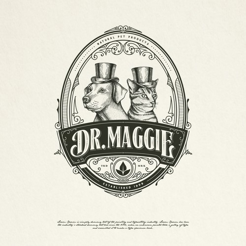 Victorian design with the title 'DR. MAGGI LOGO PROPOSAL'