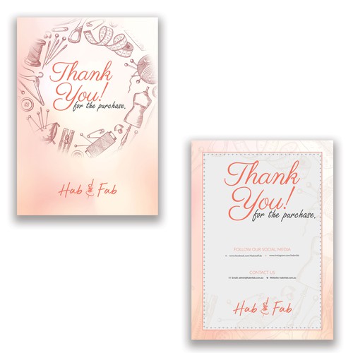 Sewing design with the title 'Thank You Flyer'