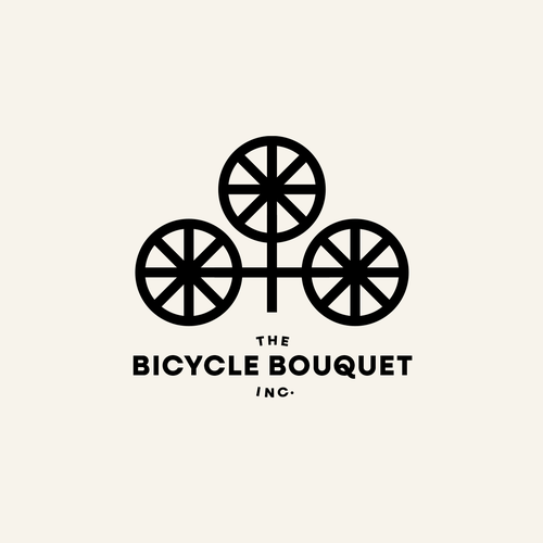 Florist design with the title 'Logo concept for florist who selling flowers and handmade bouquets from tricycle-cart.'