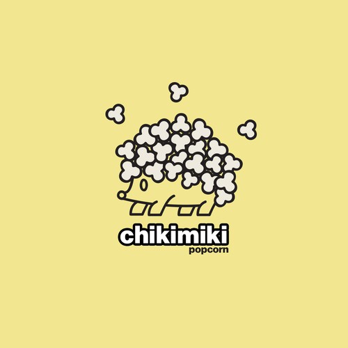 Popcorn logo with the title 'Illustrated logo for Chikimiki Popcorn'